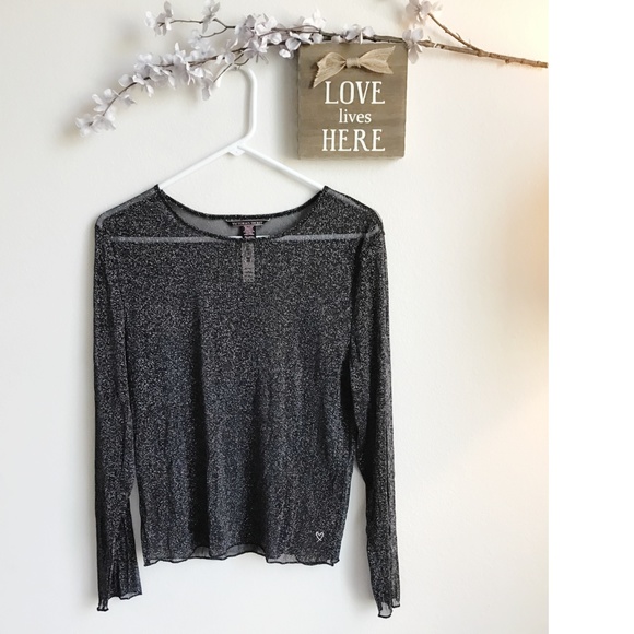Victoria's Secret Tops - NWT Victoria's Secret Sheer Mesh Dark Shimmer Top